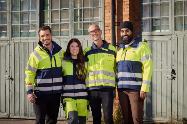 four people on a row